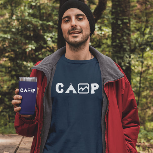 This soft and comfortable tee is the ultimate must-have for anyone who loves the great outdoors. Made from high-quality materials, this t-shirt is built to withstand even the toughest of camping trips.